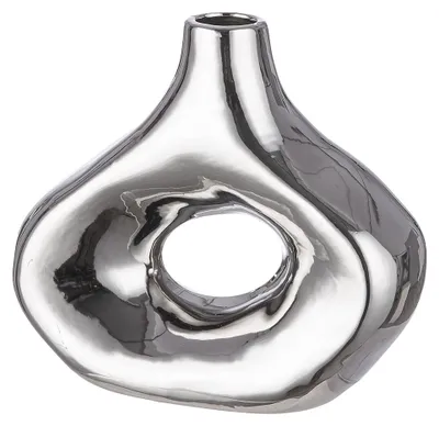 Obrázek produktu pro Váza "Malta", keramika, stříbrná barva, balení 2 kusů, délka 8,5 cm, šířka 20,5 cm, výška 18,5 cm, kód: 32579, EAN: 4063387325797