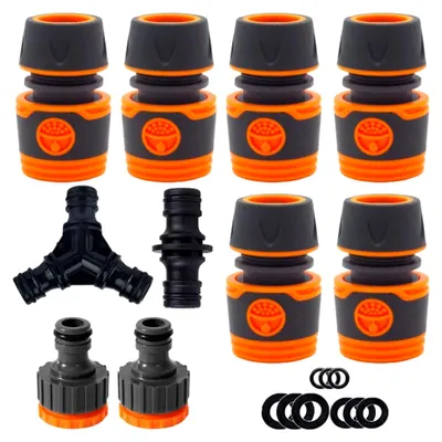 Produktbild von 10 Stück Gartenschlauchanschluss 1/2 Zoll Set, Schlauchverbinder, Schnellkupplung für Autowäsche und Schlauchverbindung