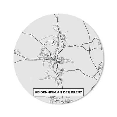 Produktbild von MuchoWow® Mauspad Mousepad Deutschland - Karte - Stadtplan - Heidenheim An Der Brenz - Karte 40x40 cm - Mousepads - Maus Mat - Pad - Mausunterlage - Schreibtisch Accessoires
