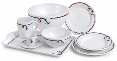 Zdjęcie produktu dla Ancor Line zestaw 6 x soup płytki Ø 22.5 cm Osculati 48.444.02, Obraz wygenerowany przez AI