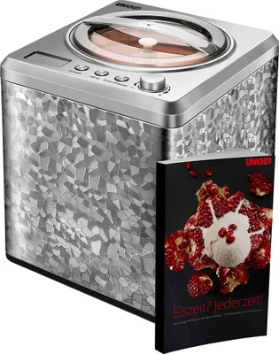 Produktbild von Unold 48972 Eismaschine profi inkl. Eisbuch mit 101 Rezepten | Speiseeisbereiter 2 L, vollautomatischer, selbstkühlender Kompressor, LCD-Display
