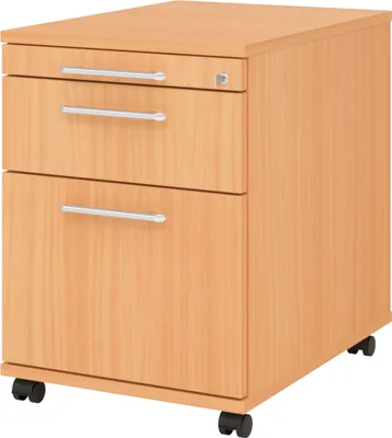 Produktbild von bümö office Rollcontainer - mit Hängeregistratur - Griff: Relinggriff (Kunststoff), Nachbildung: Buche