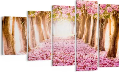 Produktbild von Bild auf Leinwand - Leinwandbild - Baum Blumen Kirsche Natur - 100x60cm - Wand Bild - Wanddeko - Leinwanddruck - Bilder - Kunstdruck - Wanddekoration - Leinwand bilder - Wandkunst - EG100x60-2794