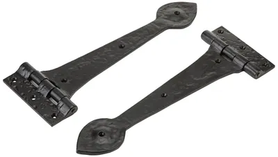 T-Scharnier antik, schwarz, 310 mm, 2 Stück