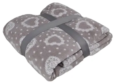 Produktbild von Kuscheldecke Mikrofaserdecke 150 x 200 cm mit Herzchenmotiv Wohndecke