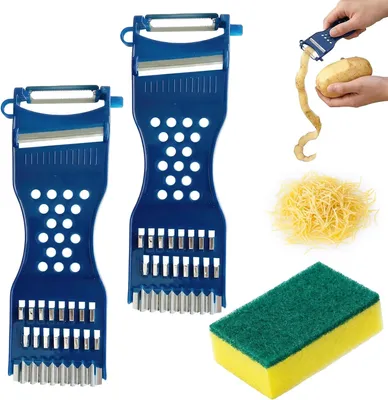 Produktbild von Gemüseschäler Set, 2-teilig, multifunktional, zum Schälen, Schneiden und Julienne, für die Küche