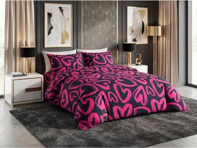 Zdjęcie produktu dla Pościel AMORYS z mikrofibry, różowa. Rozmiar pościeli: 2 szt. 70 x 80 cm | 160 x 200 cm