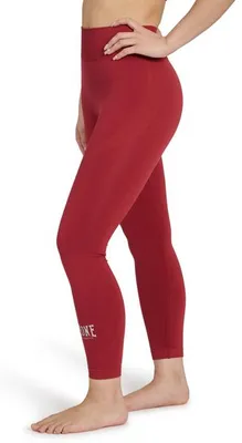 Image de Leggings de sport pour femmes Leone1947 LOGO, rouge – sans coutures, pour l'entraînement, taille haute, taille M