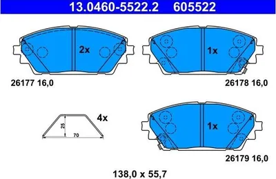 Image de Plaquettes de frein complètes ATE 13.0460-5522.2