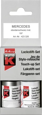 Produktbild von Auto-K Lackstift Kratzerentfernung KFZ Obsidianschwarz 9 ml + 9 ml Metallic