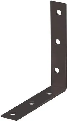 Zdjęcie produktu dla Kątownik do krzeseł, długość 100 x 100 mm, szerokość 19 mm, grubość 2 mm, stal ocynkowana, czarna, powlekana proszkowo, otwór 5,3 mm