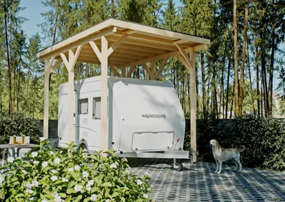 Produktbild von Wohnmobil-Carport Malibu I 3,44x5,00 m - inklusive langlebigem EPDM-Dach