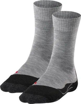Produktbild von FALKE Herren Socken 2er Pack - Trekking Socken TK2, Polsterung, Merino-Wollmix Grau 39-41