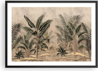 Produktbild von Gerahmtes Poster - Schwarzer Rahmen - Wald Blatt Baum - 70x50 cm - Wand Bild - Wanddeko - Wandbilder - Kunstposter - Wandposter - Bilderrahmen - Bilder - Kunstdruck - Wanddekoration - P2BAA70x50-5101