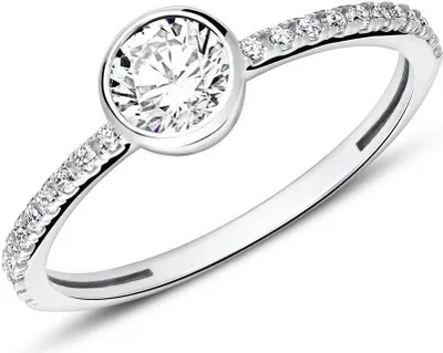 Produktbild von Zirkoniabesetzter Verlobungsring aus 9K Weißgold von JEWLIX