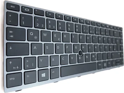 Obrázok produktu pre Klávesnica GERMAN Black , strieborný rám, Trackpoint pre HP EliteBook 840 G5 5DF22ES