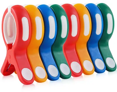 Obrázok produktu pre Sponky na uteráky na ležadlá, 8 kusov, farebné, vhodné do záhrady a na pláž