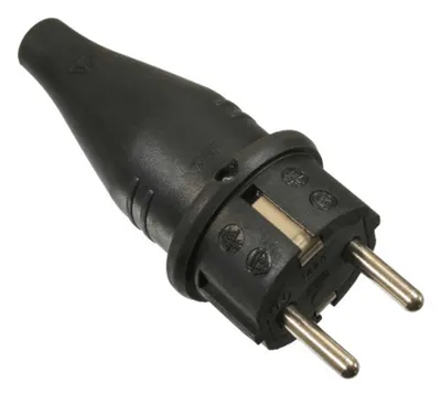 Produktbild von AS SCHWABE Stecker Schuko, Vollgummi, 23 schwarz