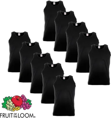 Immagine prodotto di Fruit of the Loom Valueweight Muskelshirt 10 Stk. Baumwolle Schwarz XL