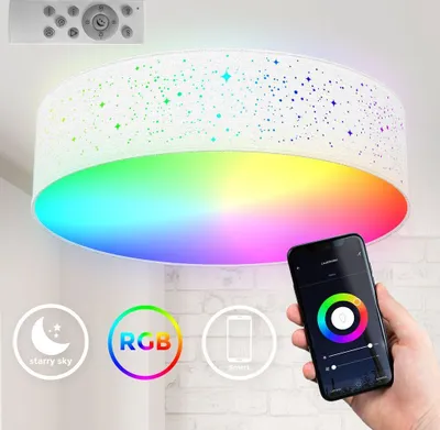 Produktbild von Deckenlampe Ø39 cm - 18W, 2200lm, LED, smart, dimmbar, CCT, RGB, weiß