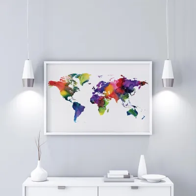 Produktbild von Golden Posters Weltkarte Design - Bunt (105 x 70cm)