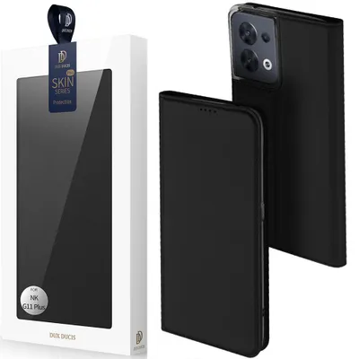 Zdjęcie produktu dla Dux Ducis Skin Pro Etui Oppo Reno 8 Pokrowiec Z Klapką Portfel Na Kartę Podstawka Czarne