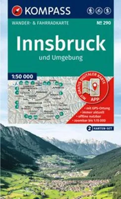 Obrázok produktu pre Súbor turistických máp KOMPASS 290 Innsbruck a okolie (2 mapy) 1:50 000