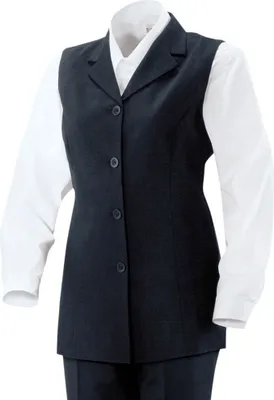 Produktbild von Damenweste lang Fb. navy Gr. 36 : 53% Polyester 43% Schurwolle 4% Elasthan : 36 : navy