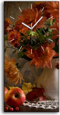 Produktbild von Leinwand Wanduhr Wandkunst Uhr Geräuschlos 30x60 Malerei Kunst Blumen Früchte - weiße Hände