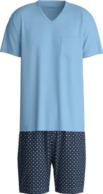 Produktbild von CALIDA Herren Schlafanzug, kurz - V-Neck, Relax Streamline, Baumwolle Blau S (46/48)