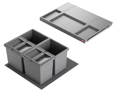 Zdjęcie produktu dla Kosz na śmieci Hailo 3301622 Allegro 270 wkład 4x 6,5 L ciemnoszary