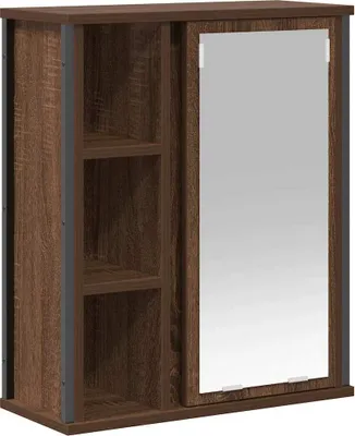 Produktbild von vidaXL Bad-Wandschrank mit Spiegel Braun Eichen-Optik 50x21x60 cm