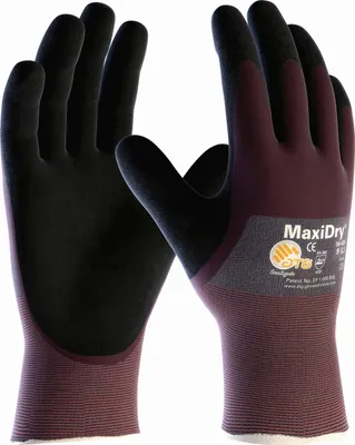 Produktbild von ATG® MaxiDry® Nylon-Strickhandschuhe (56-425 HCT), SB-Verpackung 8, violett/schwarz