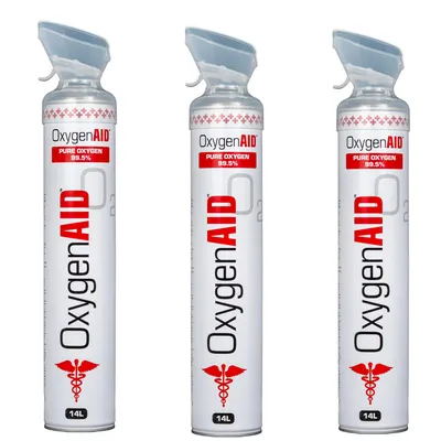 Image de Oxygen Aid Extra Tall – Bouteille d’oxygène à 99,5 % – 3x14 litres