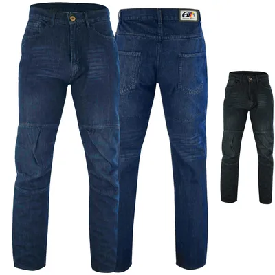 Produktbild von Herren Motorradjeans Motorradhose Futter Aramidfasern Jeans inkl. Protektoren, Jeansgröße:W40 / L34, Farbe:Blau