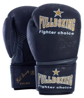 Zdjęcie produktu dla Rękawice bokserskie Fullboxing Ciclon, skóra, czarne, 12 oz. Rękawice bokserskie Fullboxing Ciclon, skóra, czarne, 12 oz