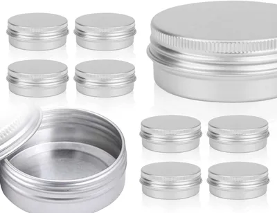 8 leere Aluminiumdosen 30 ml mit Schraubdeckel, rund
