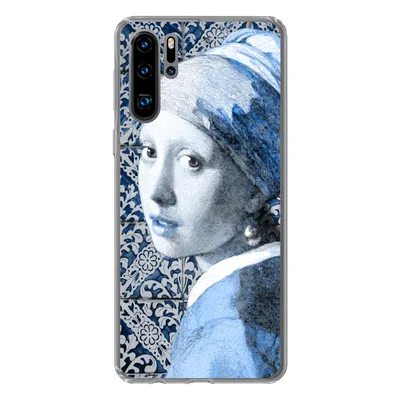 Produktbild von MuchoWow® Handyhülle Schutzhülle Hülle für Huawei P30 Pro Mädchen mit Perlenohrring - Vermeer - Delfter Blau Silikon Softcase Handy Hülle - Schutzdeckel