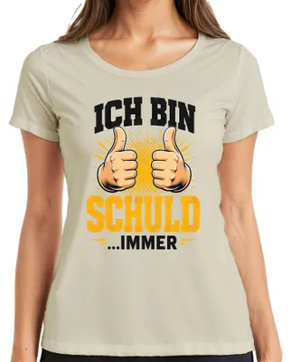 Produktbild von Ich bin schuld immer Lustiger Spruch Sarkasmus Statement Bürohumor Damen T-Shirt, Natur, 3XL