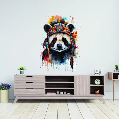 Produktbild von Decords Wandtattoo mit Panda-Motiv, Modell 035-066 – Größe: 193 × 152 cm