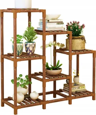 Produktbild von HOLZBLUMENBEET, STÄNDER, PFLANZENREGAL, BLUMEN Blumentisch für Garten