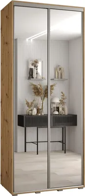 Produktbild von MEBLE KRYSPOL Davos 2 Schrank, zwei Türen - 235,2x120x60 cm - Artisan  Artisan Silber