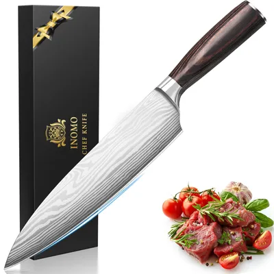 Küchenmesser 15 cm, rostfreier Stahl, Holzgriff, Geschenk