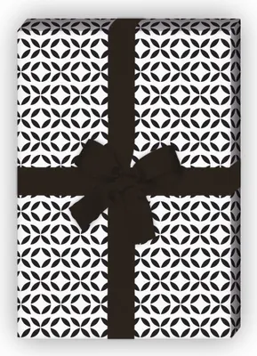 Produktbild von Grafisches Geschenkpapier im reduziertem Mosaik Design, schwarz weiß,  - G8446, 32 x 48cm