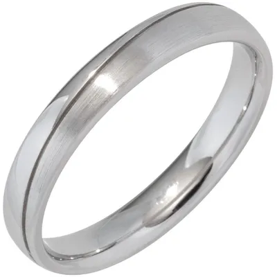 Produktbild von Partner Ring Silberring schlicht 925 Silber Sterlingsilber rhodiniert teilmatt, Ringgröße:Innenumfang 62mm Ø19.7mm