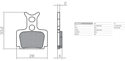Imagen del producto de Pastillas de freno Brenta Bike, orgánicas, para MTB/carretera, compatibles con Formula Cura y otros modelos