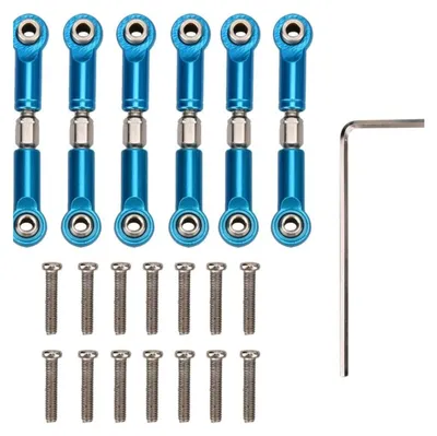RC Lenkgestänge 6er Set Metall Blau für 1/18 Modellauto