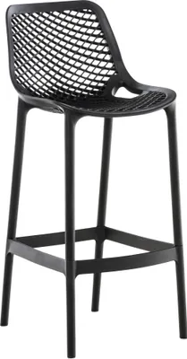 Produktbild von CLP Barhocker Air Kunststoff mit Lehne wetterfest UV-beständig bis 160 kg schwarz