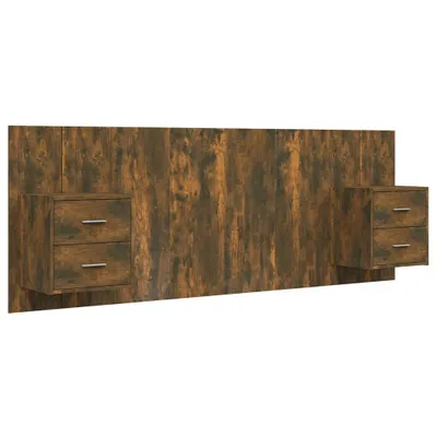 Immagine prodotto di vidaXL Testiera con comodini Legno di rovere affumicato