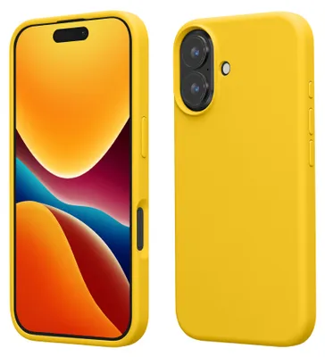 Produktbild von kwmobile Handyhülle für iPhone 16 Hülle, für iPhone 16 Case - Hülle Silikon - kabelloses Laden - Strahlend Gelb